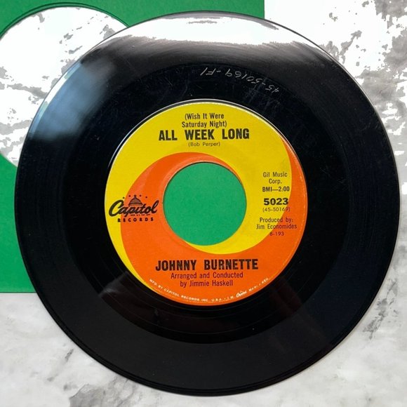 Johnny Burnette Wish It Were Saturday Night All Week Long 45 Rock Capitol 5023 - Picture 4 of 6